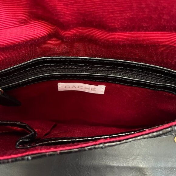 Caché Snakeskin Gold Tone Tassel Clutch - Picture 6 of 7